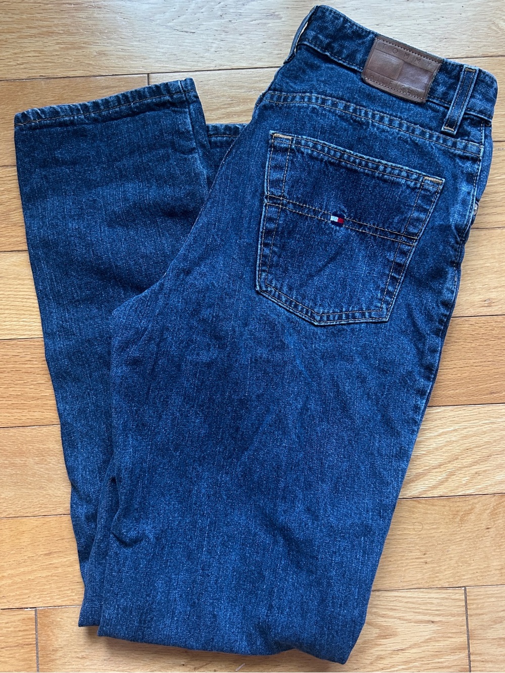 Tommy Hilfiger Navy Straight-Leg Jeans with Signature Flag